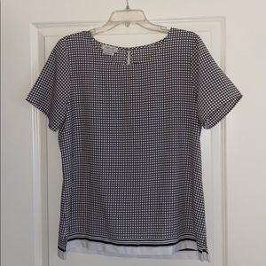 Black and white blouse from Van Heusen